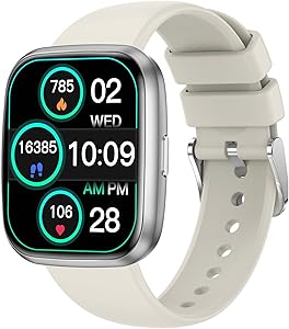 EGQINR Smart Watch for Women 1.75″ Bluetooth Call, Heart Rate Monitor, Sleep Tracker, IP68 Waterproof