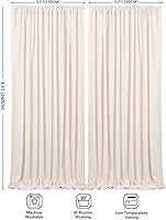 B-COOL Ivory Backdrop Curtains 2 Panels 5ft x 8ft — image 5