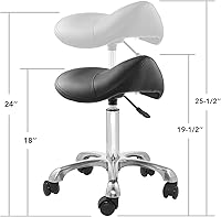 Saloniture Professional Ergonomic Saddle Stool, Black — image 3