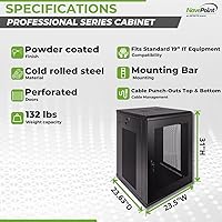 NavePoint 15U Deluxe IT Wallmount Cabinet Enclosure — image 4