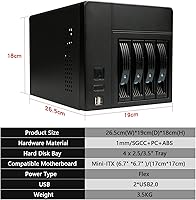 AUDHEID K3 Mini-ITX NAS PC Chassis — image 3