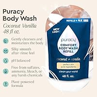 Puracy Body Wash Refill, Coconut & Vanilla, 48oz — image 2