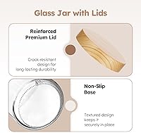 Tecohouse 8 oz Glass Jars with Lids, 12 Pack — image 2