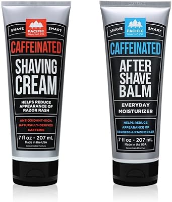 Pacific Shaving Company Caffeinated Shaving Cream & Aftershave Set, 7 Oz (2 Pack)