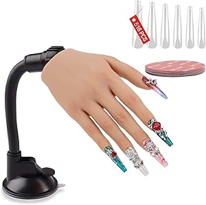 Rolomanve Nail Practice Hand with 500 Pcs Natural Coffin Nails Review
