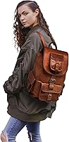 Jaald 16″ Genuine Leather Retro Rucksack Backpack — image 9