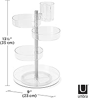 Umbra Pirouette Cosmetic Organizer, Large Capacity - Clear/Nickel — image 3