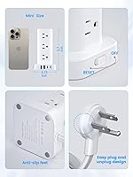 Pluackg 16-Outlet Surge Protector Tower with 4 USB Ports — image 6