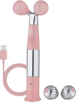 Spa Sciences ISLA Ice + Heat Contouring Roller with Rose Quartz Globes