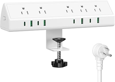 Jgstkcity 45W Desk Clamp Power Strip