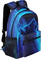 Wolf Blue Galaxy Wolf Backpack for Boys and Girls — image 2