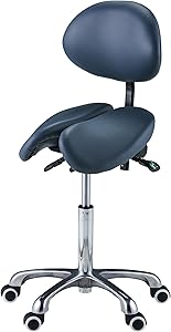 Master Massage Berkeley Ergonomic Saddle Stool with Backrest, Blue Review