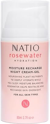 Natio Australia Rosewater Hydration Moisture Recharge Night Cream-Gel 2.7oz