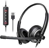 awatrue EH05-U Wired USB Headset with Noise Cancelling Microphone — image 1