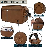 PAVILIA Toiletry Bag for Men, XL Brown — image 3