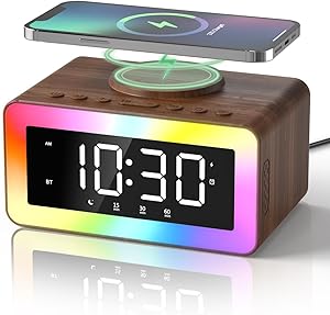 Bitswolee Wooden Digital Alarm Clock with Wireless Charging and Bluetooth Speaker Review