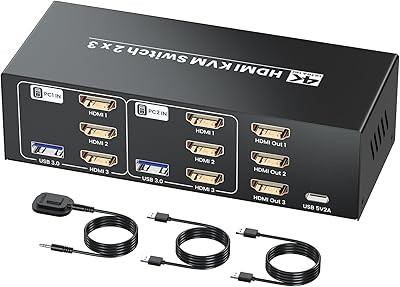 Seiryruc 2 Port HDMI KVM Switch 2 In 3 Out