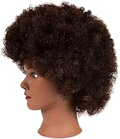 African Mannequin Head with 100% Human Hair, 9 Inch Curly — image 3