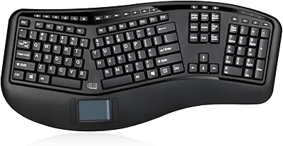 Adesso WKB-4500UB Wireless Ergonomic Keyboard with Touchpad