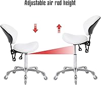 FRNIAMC Ergonomic Saddle Stool with Backrest (White) — image 7
