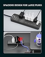 PLUGTUL Surge Protector Power Strip 20FT with 10 Outlets and 20W USB-C Charging — image 5