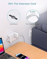 HANYCONY 25 Ft Extension Cord with 8 Outlets and 4 USB Ports — image 2
