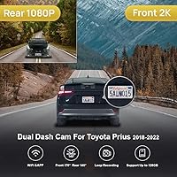 Fitcamx 2K Dual Dash Cam for Toyota Prius 2018-2022 — image 2