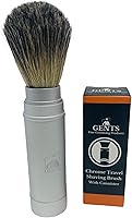G.B.S Badger Hair Shaving Brush with Silver Metal Canister — image 2