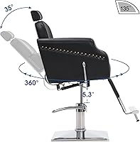 BarberPub Classic Recliner Barber Chair — image 8