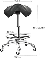 Cadiario Saddle Tilting Stool Rolling Chair with Footrest — image 3