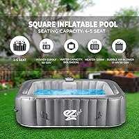 SereneLife SLSPA6SQA Outdoor Portable Hot Tub 6-Person Inflatable Spa — image 2