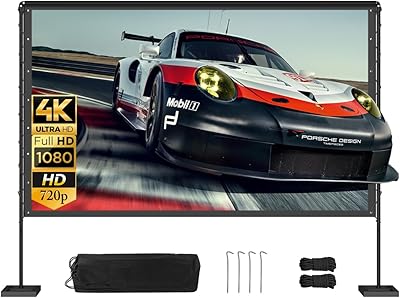 Queension 100-inch Outdoor Projector Screen with Stand