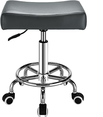Mineloff Square Salon Rolling Stool - Grey