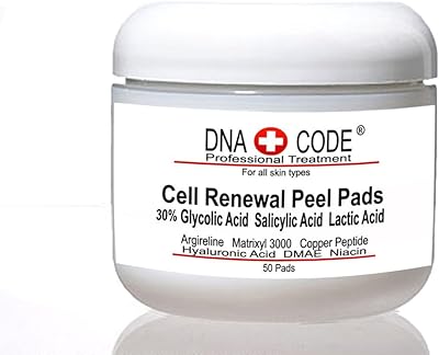 DNA CODE Skin Care AntiAging Peel Pads - 30% Glycolic Acid, 50 Count