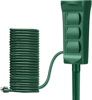 BESTTEN Outdoor Power Stake with 30ft Extension Cord