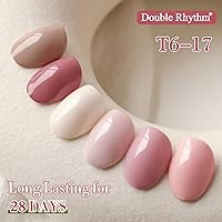 Double Rhythm 6 Pcs 15 ML Gel Polish Set - Light Dark Nude Pink Beige-T6-17 — image 7