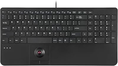 Perixx PERIBOARD-538 US Wired Compact Keyboard with Trackball