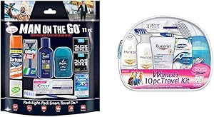 Convenience Kits International Men's 11 Piece Travel Kit & Women's 10 Piece Deluxe Travel Kit