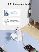 Thoolor Surge Protector Power Strip 6FT with 12 Outlets & 4 USB Ports — image 6