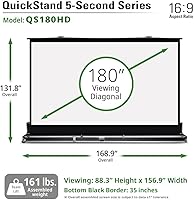 Elite Screens QuickStand QS180HD 180-Inch Manual Pull-Up Projector Screen — image 4