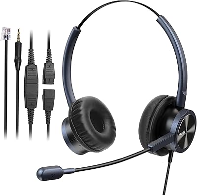 MAIRDI M809DBQD002C Telephone Headset with Noise Canceling Microphone