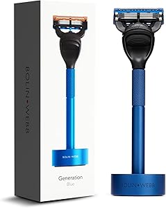 Bolin Webb Generation Razor and Stand in Blue with Gillette Fusion5 Blade Review