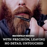 Ontaki Premium Hand Forged Japanese Steel Beard and Mustache Scissors 5.5″ Black — image 6