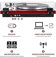 DIGITNOW Belt Drive Turntable with Bluetooth and USB Output — image 2