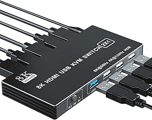 BolAAzuL 2-Port HDMI 2.1 KVM Switch
