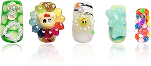 LOVFUL Press on Nails with Lovkashi Flower Design | Square 1.0 in | H65-L Review