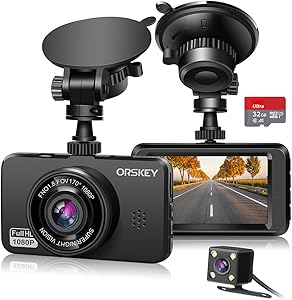 ORSKEY CameraCore Dash Cam Front and Rear 1080P Review