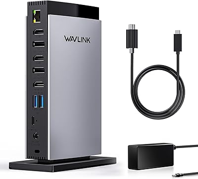 WAVLINK USB C DisplayLink Triple Display Docking Station