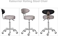 Kaleurrier Swivel Stool Chair with Back Rest (Grey) — image 3