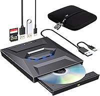 ROOFULL External CD DVD Drive with USB 3.0 Type-C Ports + SD Card Slot — image 1
